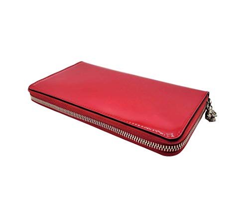Alexander McQueen Women's Hot Pink Patent Leather Skull Zip Around Wallet2