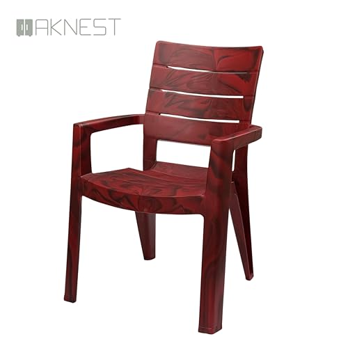 Image of Cello Jordan Polypropylene Plastic Arm Chair | Modern Multipurpose Seating for Home, Office, Garden & Balcony | Ergonomic Indoor & Outdoor Furniture (Color: Rosewood, Set of 4 piece)