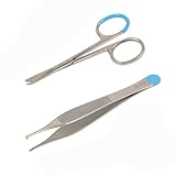 GIMA - Steriles Nahtverfahrensset, Einweg, Edelstahl, mit Spencer-Ligaturschere und gezackter Adson-Pinzette, 38951