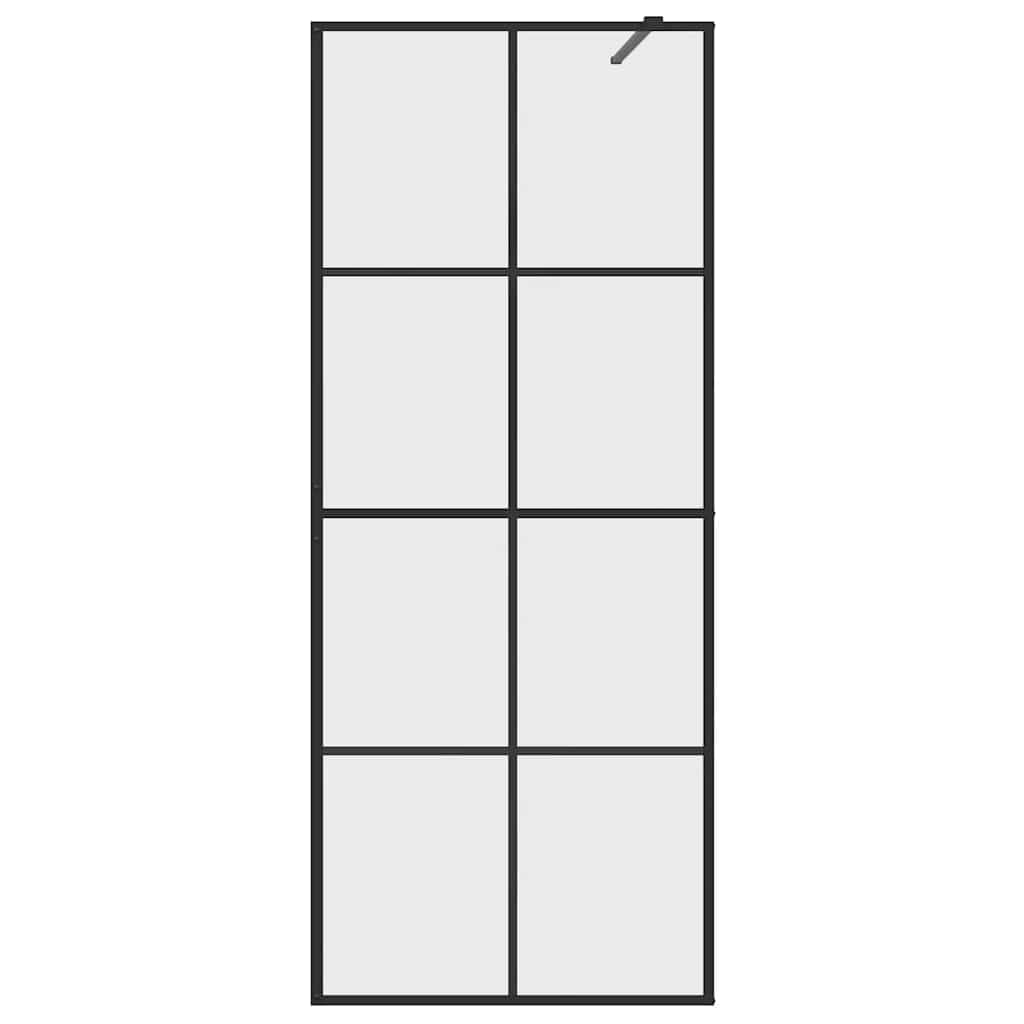 Mampara de ducha de cristal templado de seguridad, 80 x 195 cm, con marco de aluminio ajustable, mampara de cristal transparente para baño moderno, fácil de montar