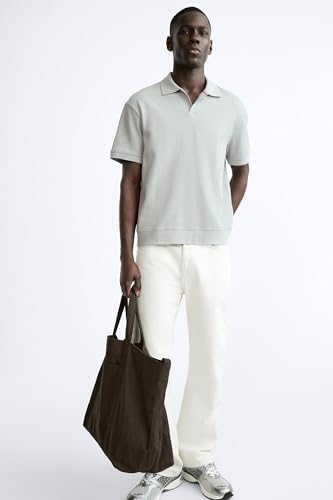 Image of Alan Jones Clothing Men's Textured Polo T-Shirt | Classic Short Sleeve Polo for Casual Wear