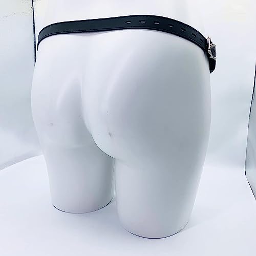 Image of Male Chastity Cage Anti-Off Strap,Leather Chastity Belt Device Penis Cage Accessories,Adjustable Cock Cage Auxiliary Belt Sex Toy for Men (Black)