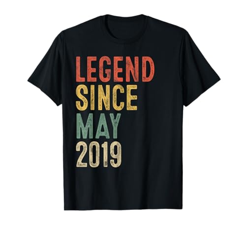 Legend May 2019 7th Birthday Boy Girl 7 Year Old T-Shirt