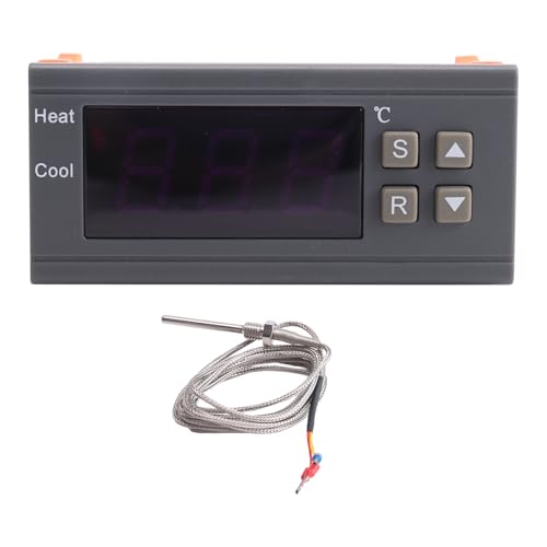Yarryuter Controlador de Temperatura Digital -99-400 Grados PT100 M8 Sonda Sensor de Termopar Termostato Integrado Interruptor de 220 V