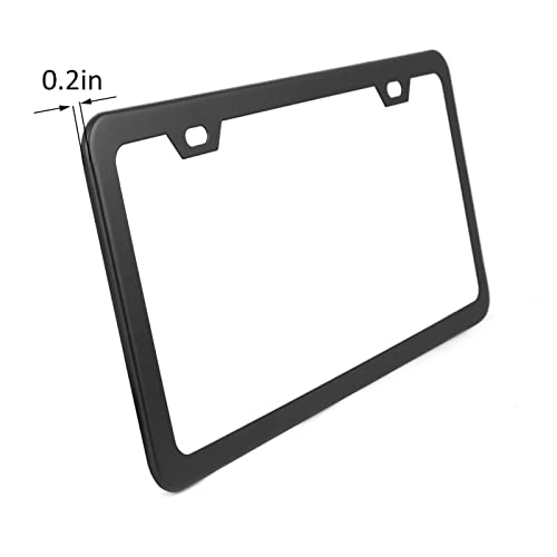 Vesdein Matte Black License Plate Frames For Men Stainless Steel License Plate Frames Black Car Tag Frame Gloss Black License Plate Frames Front Car Plates Frame Black License Plate Holder For Cars #TOP2