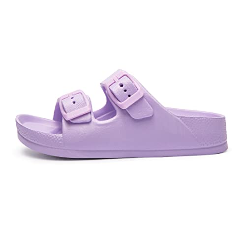 Image of FUNKYMONKEY Kids EVA Slides Waterproof Slip-on Pool Sandals for Boys Girls | Lightweight Plastic Sandals with Adjustable Double Buckle, Boys Girls Comfortable Non-slip Summer Shoes for Beach, Daily Wear