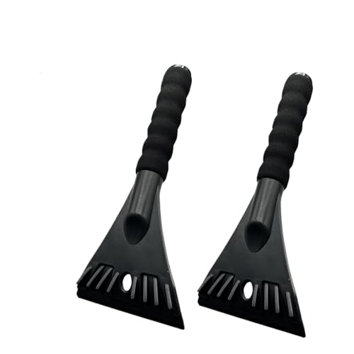 2 Stück Eiskratzer Auto, ABS Eisschaber, Rutschfester Ergonomischer Softgriff, Scheibenkratzer Auto, Länge 26 cm, Breite 11 cm, für Autos im Winter (Schwarz + Schwarz)