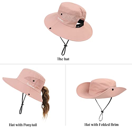 Zando Womens Sun Hat With Ponytail Hole For Women Foldable Sun Hats For Women Uv Protection Wide Brim Hats For Women Summer Beach Hats For Women Fishing Hat Ponytail Packable Sun Hat Solid Grey Hat #TOP7