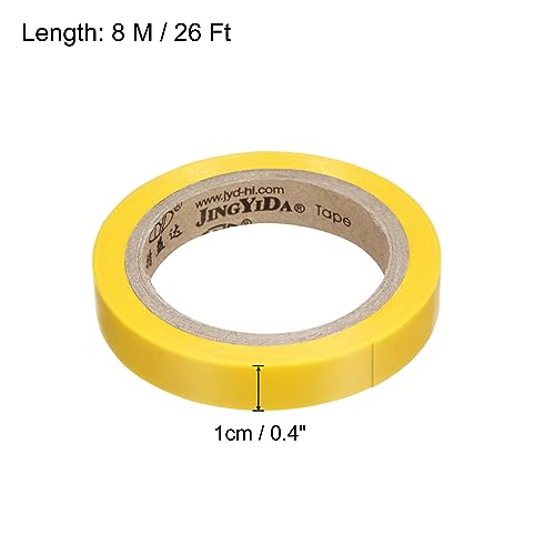 PATIKIL 26Ft Grip Finishing Tape, 4 Pack PVC Racquet Finishing Tapes Racket Accessories Sticky Seal for Tennis Badminton Yellow - Image 2