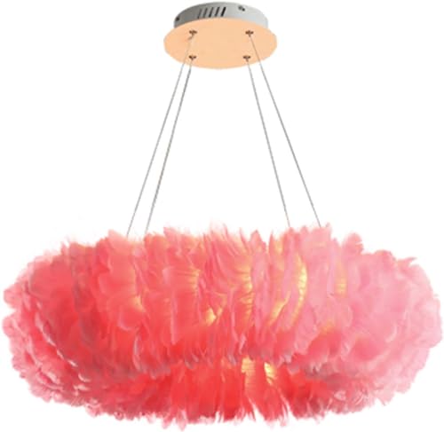 Lustre à plumes romantique plafonnier LED suspension E27 salon - 2