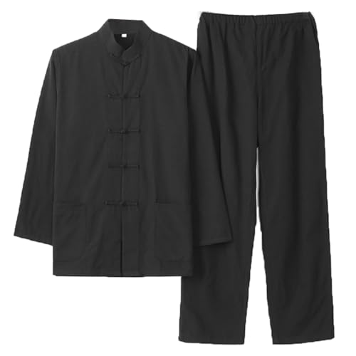GVILTY Pure Cotton Kung Fu Martial Arts Suit Jacket Pants - Men Tang Suit Hanfu Chinese Traditional Clothes