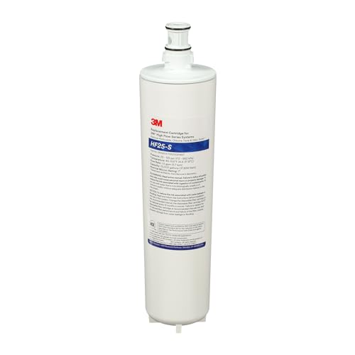 3M HF25-S High Flow Series Genuine Replacement Filter Cartridge for ICE125-S Water Filter System, Reduces Chlorine, Taste and Odor, Scale, and Particulate 1 Micron, 1.5 gpm, 5615203