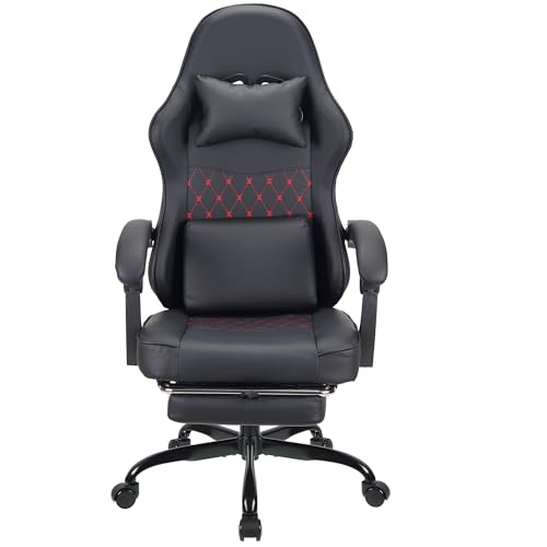 Play haha.Ergonomic reclining seat with footrest high back support adjustable armrests PU leather finish lumbar and neck cushion ideal for gaming home office use - Image 5