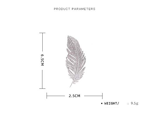 Rhinestone Feather Brooches Pin Women Men Fashion - Image 6