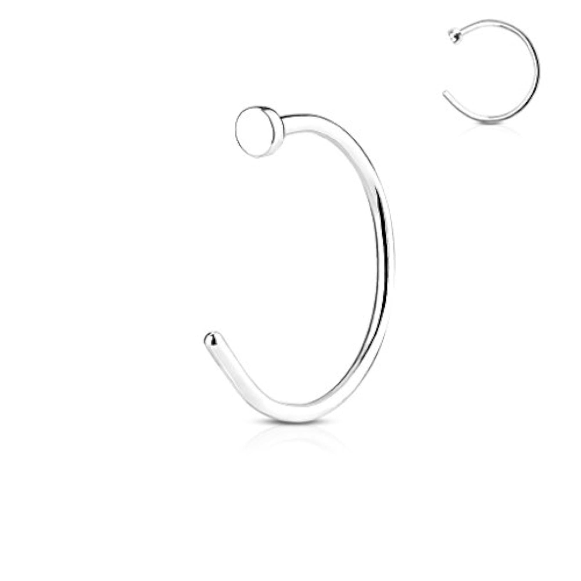 Flat Disc Nose Hoop 316L Surgical Steel Ring