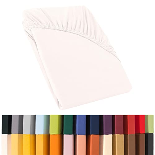 CelinaTex Relax Boxspringbett Wasserbett Spannbettlaken 180x200-200x220 cm weiß Jersey Mako Baumwolle 160g/qm Laken