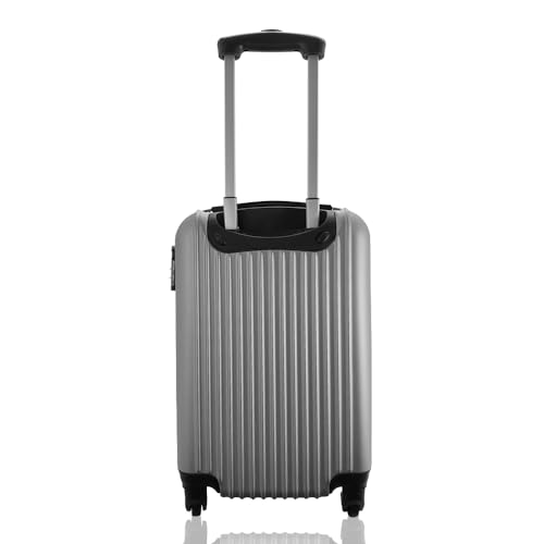 Mala de Bordo 10kg Viagem Rígida Rodas 360º ABS Cadeado Segredo Gladiador A2MB Cinza