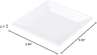 Vista 14 de Restaurantware Voga - Platos cuadrados de 6 pulgadas, 4 platos de ensalada medianos, prácticamente irrompibles, lavables en platos, platos