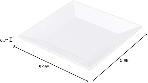 Miniatura 4 de Restaurantware Voga - Platos cuadrados de 6 pulgadas, 4 platos de ensalada medianos, prácticamente irrompibles, lavables en platos, platos de