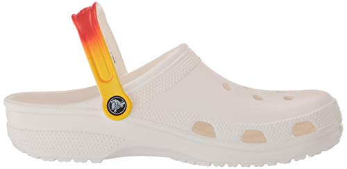 Image of Crocs Unisex Classic Graphic Clog, White /Yellow Ombre, 6 US Women