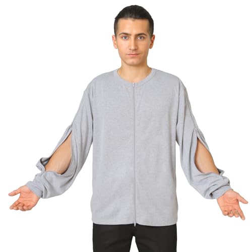 Dialysis Shirts with Arm Zipper Cozy Port Access Full Two Way Zip Hemodialysis clothing with Drain Pockets4