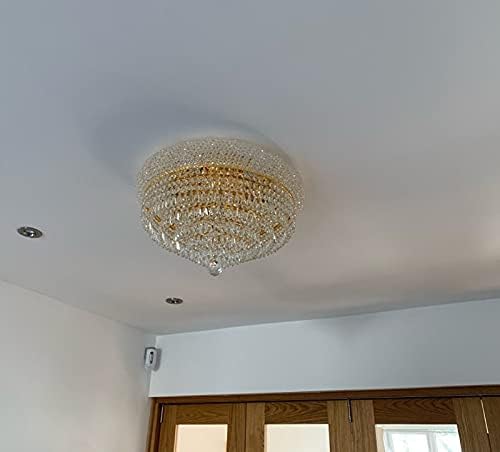 LED モダン シャンデリア ランプ、ゴールド クリスタル シーリング