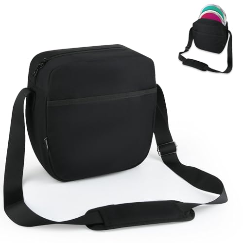 Cosmos Discus Carrier Bag Discus Shoulder Bag with Adjustable Strap, Track and Field Discus Throw Carry Case Portable Discus Storage Bag with Zipper Pocket for Storing 2 Discuses, Discus Not Included