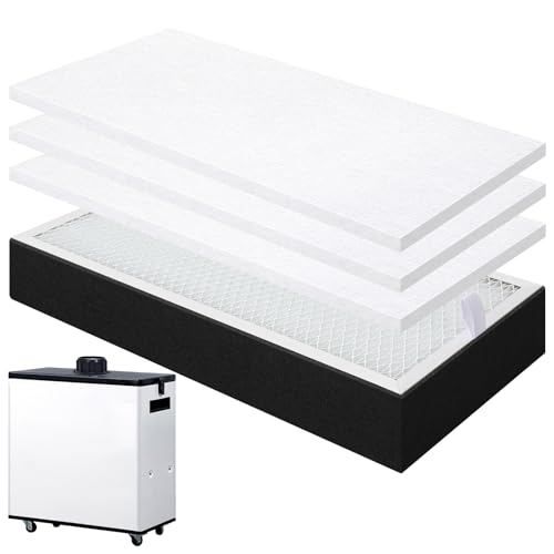 LemonRoad 4 Pcs Filter Refills Accessories Includes Medium Filter Replacement with Prefilter Cotton Replacement for Solder Fume Extractor Soldering Smoke Absorber, 14.4 x 6.9''