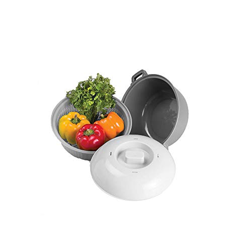 Kit Panela Microondas Caçarola Mini Plástico Branco 2 peças