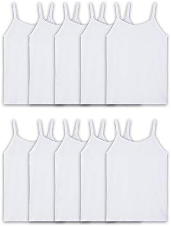 Fruit of the Loom Girls' Undershirts (Camis & Tanks), Cami-10 Pack-White, X-Large