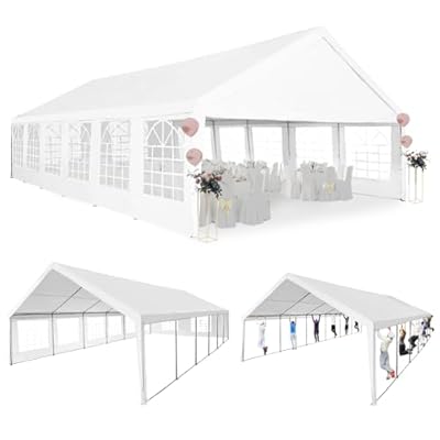 Party Tent 20x40Ft Heavy Duty Outdoor Canopy Tent Carport Gazebo Wedding Tent Carport Event Shelter Large Canopy Tent with Storage Bags