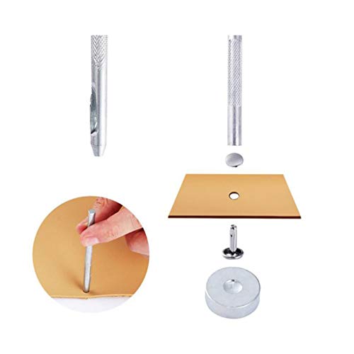 menolana 480 Pçs/Conjunto De Rebites Tubulares De Couro Para Reparo De Artesanato Com Ferramentas 17