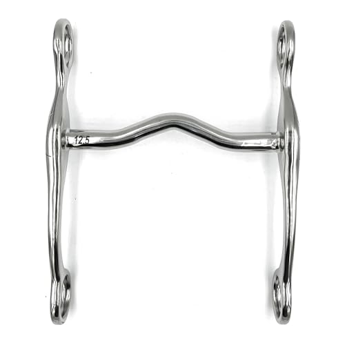 Equine Smile ES0272 Gebiss Westergebiss Western Snaffle Bit mit Seitenmuster aus Edelstahl Gebissstärke 12 mm (12.5 cm)