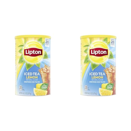Lipton Iced Tea Mix, Lemon Tea, Sweetened Iced Tea, Makes 28 Quarts (Pack of 2)