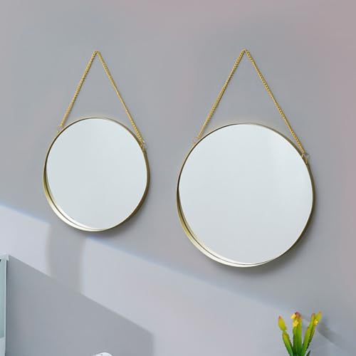 Miroir mural rond suspendu sans perçage pour salle de bain - 6