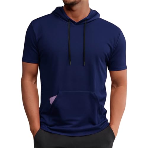 Men's Short Sleeve Hoodie Workout Gym Sweatshirt Muscle Fit Fashion Athletic Hoodies Pullover Hooded T-Shirts2