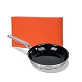 GLOBEHOME 5 Ply Ceramic Non Stick Frying Pans - 8 Inch Stainless Clad Nonstick Skillet, Professional Cookware for Induction, All Stoves and Oven