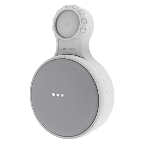 iSunnao Outlet Wall Mount for Google Home Mini - A Space-Saving Accessories Holder Hanger Case with Perfect Cord Arrangement for Smart Home Speaker Voice Assistant - No Messy Wires Screws (White) Cover