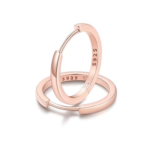FaithHeart Sterling Silver Hoop Earrings for Women, Hypoallergenic Huggie Hoop Earrings Lightweight Small Cartilage Earrings Hoop Earring Dainty Everyday Earrings 6/8/10/12/14/15/16/18/20mm