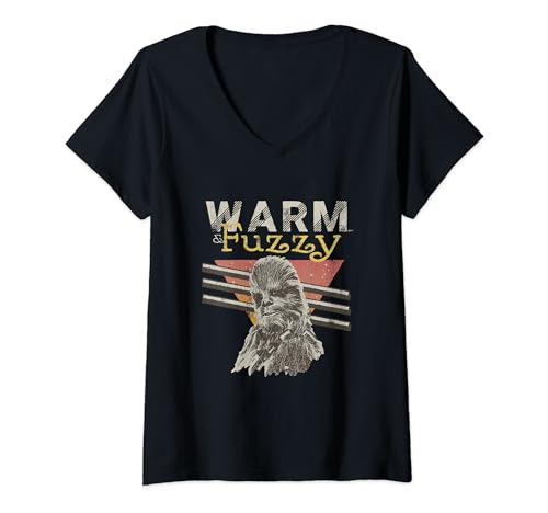 T-shirt Star Wars Chewbacca col V en maille douce pour éviter le froid avec style