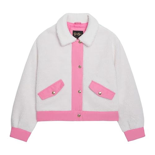 Jessica Simpson Girls' Sherpa Trucker Jacket with Corduroy Trim