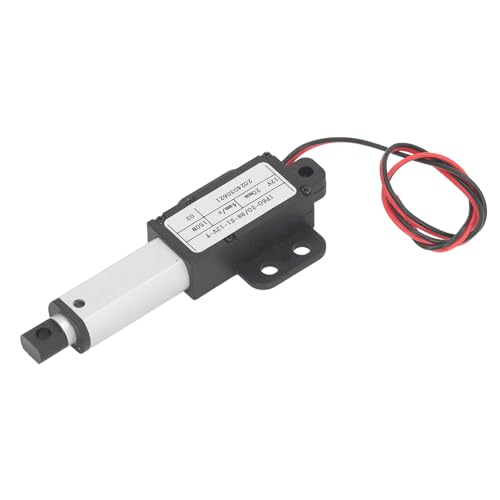 Mini Attuatore Lineare Elettrico 12V, Corsa 20mm, Spinta 150N, Tubo in Alluminio e Connettore di Montaggio in ABS, Ideale per Banchi Lavoro di Sollevamento Domotici