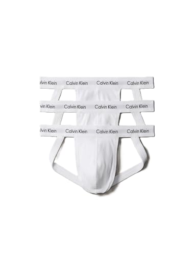 Calvin Klein Herren-Jock Strap aus Baumwolle, Stretch, 3er-Pack, Weiß, Medium – Ansicht 1