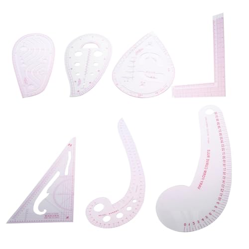 Veemoon Ensemble de Règles Multifonctions Formes Variées en Plastique pour Dessin et Conception de Mode pour Usage en Classe et Couture
