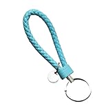 YZDKR Llavero PU Leather Braided Woven Rope Wristlet Keychain Strap for Men Women Car Key Ring Key Chain Jewelry Gift(Blue)
