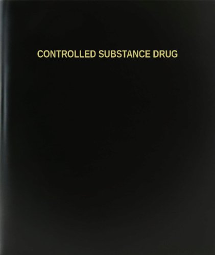 BookFactory Controlled Substance Drug Log Book/Journal/Logbook, Black Hardbound (XLog-120-7CS-A-L-Black(Controlled Substance Drug Log Book))