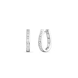 Gilded 1/4 Carat Total Weight Lab-Grown Diamond Channel Set Hoop Earrings for Women in 925 Sterling Silver | Hypoallergenic Fine Jewelry | Bottom Hinged Closure | SI1 Clarity, F Color