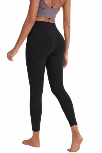 BCOFUI Womes Crossover High Waisted Yoga Pants Leggings Black — view 2