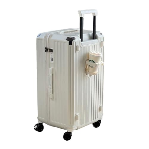 MUdson Trunk Travel Trolley Case 24''26''28''30''32''34''36'' Luggage Suitcases On Wheels Carry-on Suitcase Rolling Luggage Durable (Color : White and Blue, Size : 36-inch)4