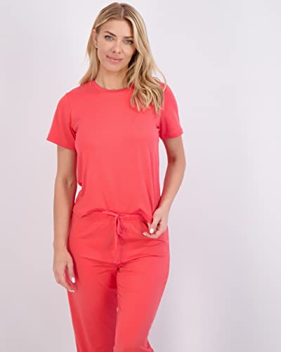 Real Essentials 2 Pack: Womens Short Sleeve Shirt Capri Sweat Pants Pajama Sets Pajamas Soft Pj Women Two Piece Matching Pants Top Loungewear Sleep Wear Sexy Summer Bottoms Pijamas Ladies - Set 7, Xxl #TOP2